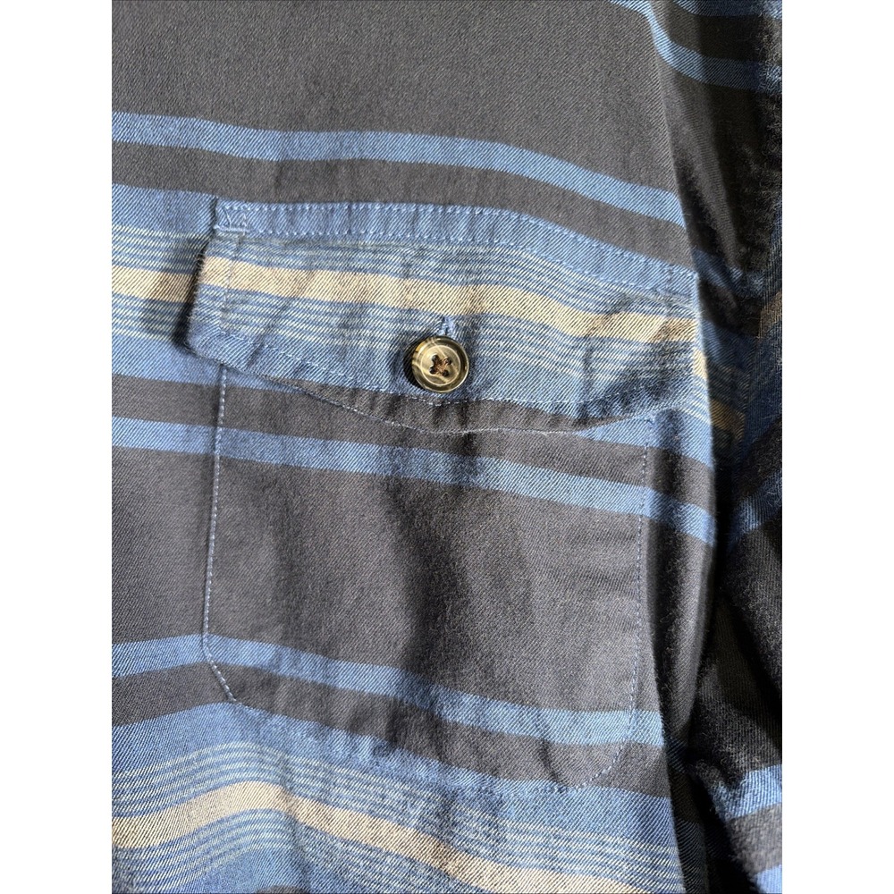 Lands End Shirt Mens Large Blue Stripe Aztec Southwestern Tailored Fit Button Up - Picture 3 of 7
